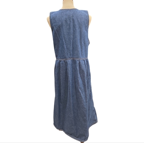 Vtg 90s Jane Ashley Denim Jumper Dress - Picture 3 of 10
